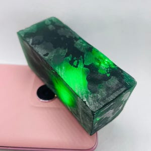 500-600CT Lab Grown Synthetic Emerald Stone AAA++ | Green Emerald Slab for Jewelry & Crystal Healing