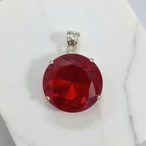 Red ruby pendant jewelry close up