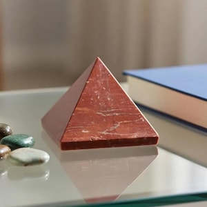 Certified Red Jasper Pyramid Natural Healing Crystal for Strength Stamina Root Chakra Spiritual Decor