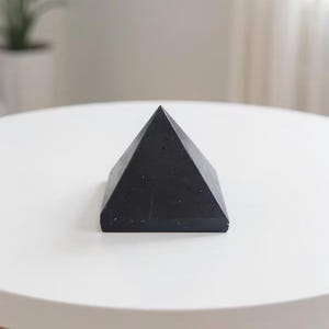 Handmade Certified Black Tourmaline Pyramid Natural Protection Crystal EMF Shielding Meditation Energy Decor Gift