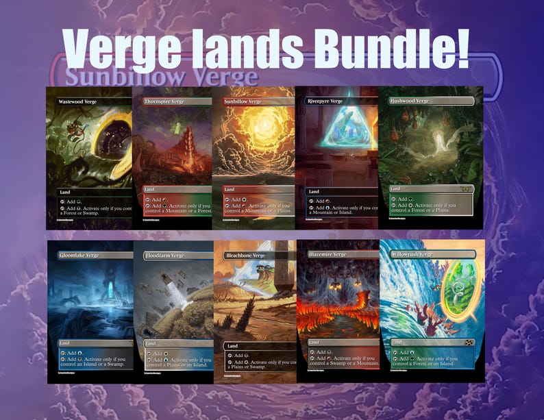 Magic The Gathering Proxy Set – EDH Lands Bundle Verge Lands Bundle