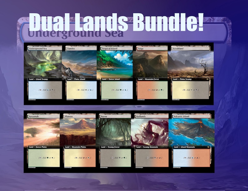Magic The Gathering Proxy Set – EDH Lands Bundle Dual Lands Bundle