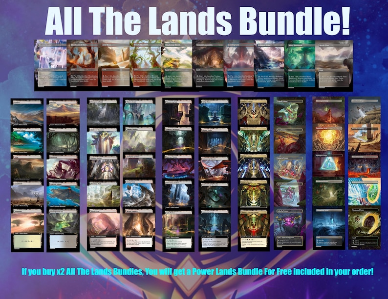 Magic The Gathering Proxy Set – EDH Lands Bundle All The Lands Bundle