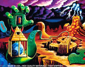 Blacklight Tapestry: 90's Psychedelic UV Art - "The Practical Deception"