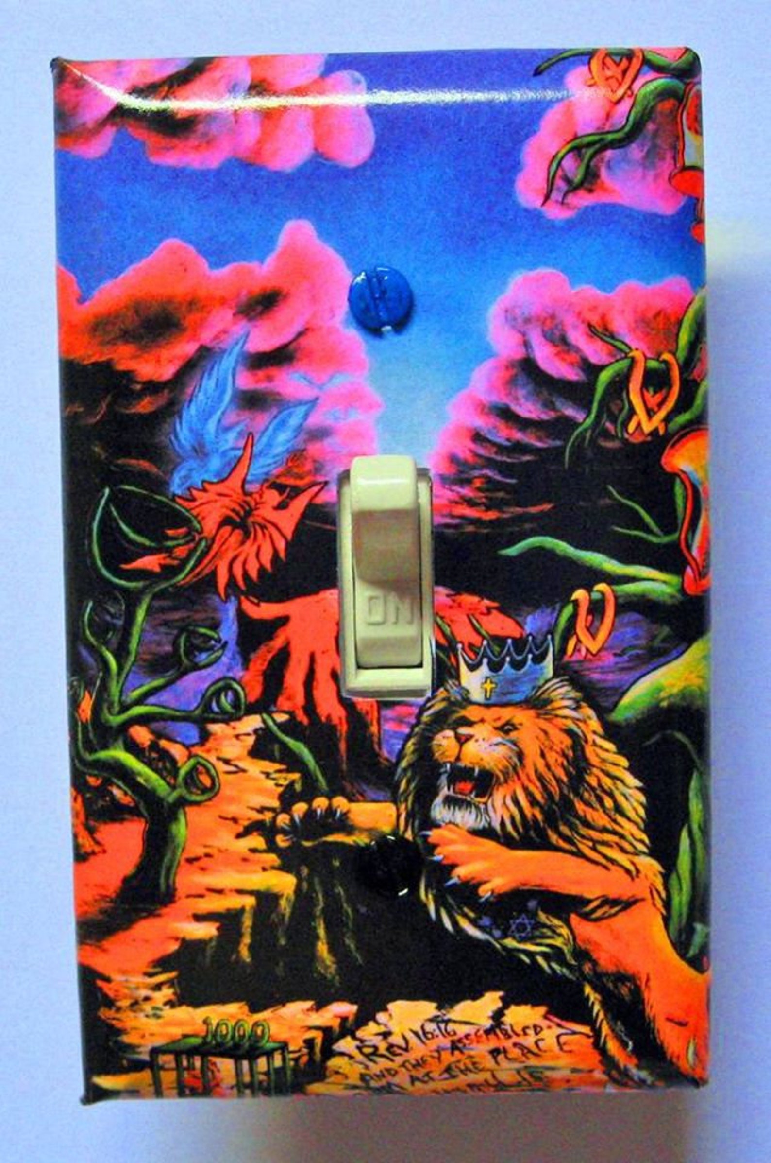 UV Blacklight Light Switch Cover Plate Trippy Psy Glow Surreal Etsy