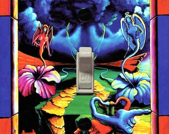 UV Blacklight Light Switch Cover: Psychedelic Surreal Art Decor