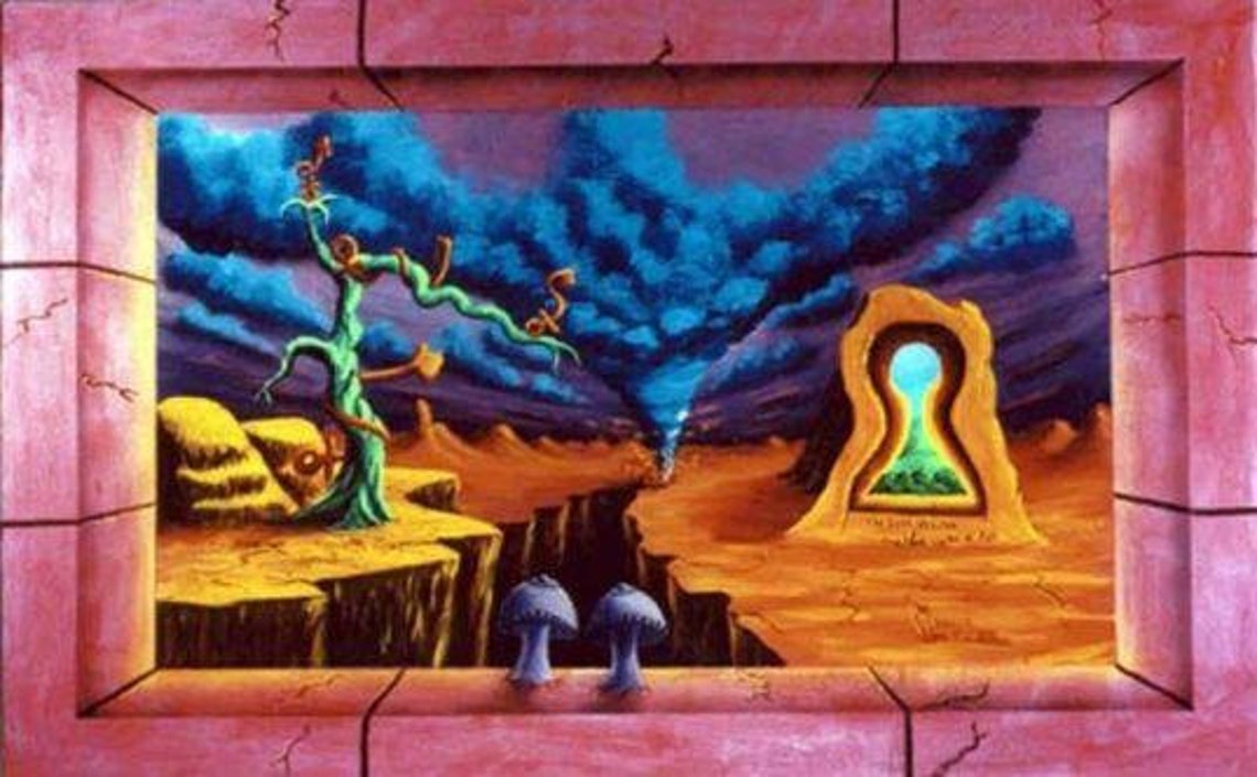 Blacklight UV Light Switch Cover Plate Trippy Surreal Keyhole Etsy