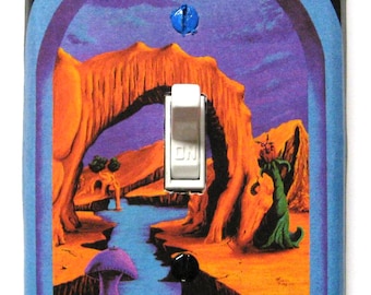 Trippy 'Triassic Pond' Light Switch Cover: UV Glow Home Decor