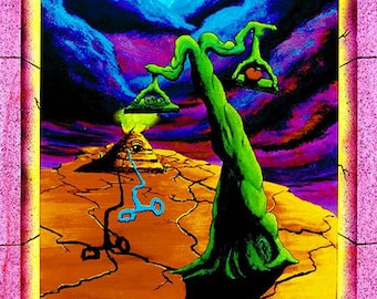 The Adventurer Vintage Blacklight Poster Original 1970s Pinup Afro