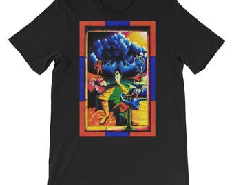 Trippy T shirt Hippie Cool Boho Style Clothes Psychedelic Art Short Sleeve Unisex Men's Eclectic Surreal Hippy Apparel by Vincent Monaco