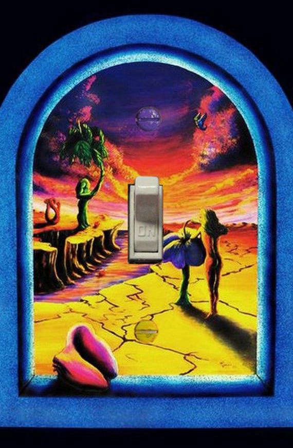 Blacklight Uv Light Switch Cover Plate Trippy Psychedelic Etsy