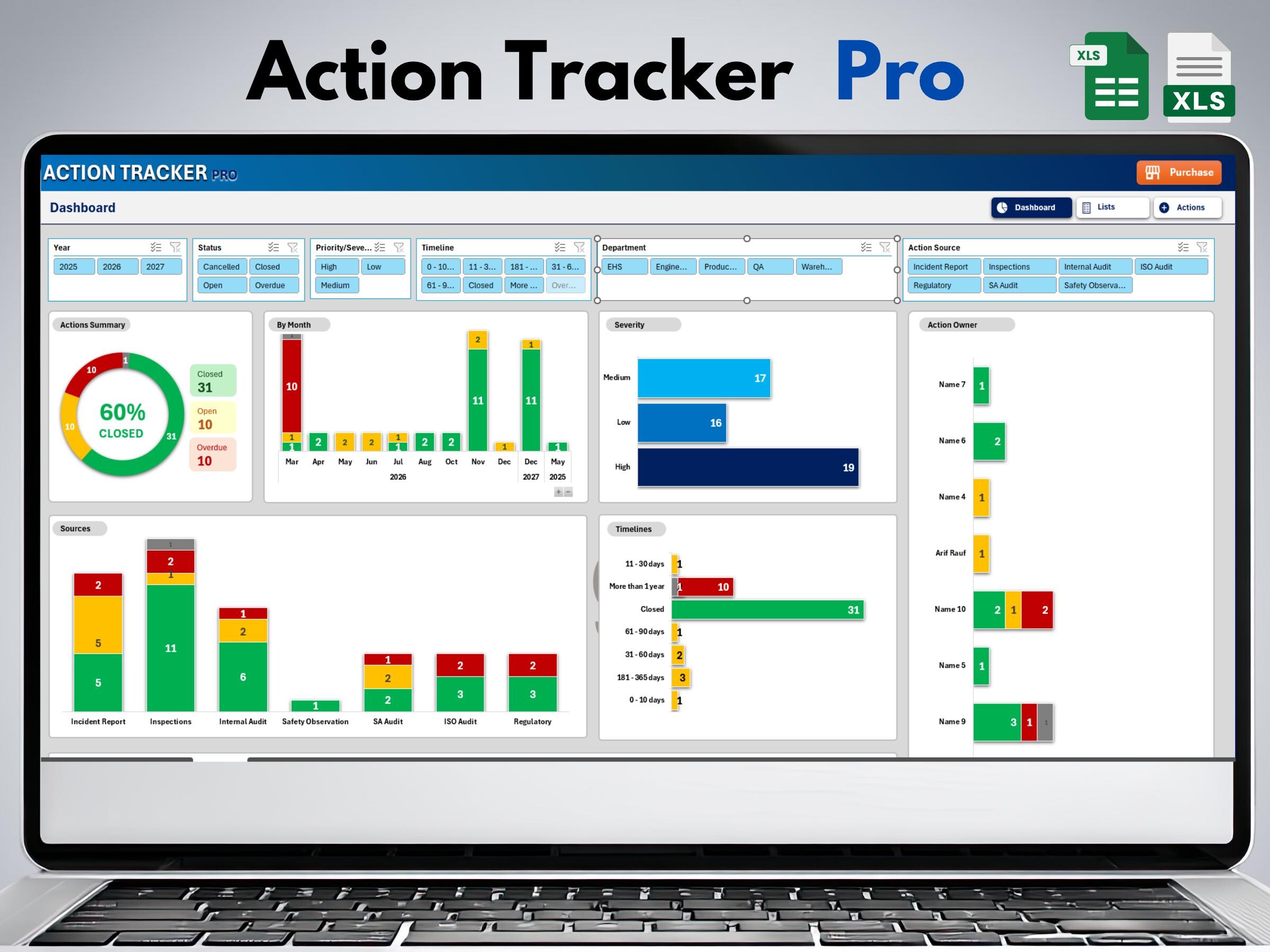 Action Tracker Pro – Action Management Tool for Excel & Google Sheets ...