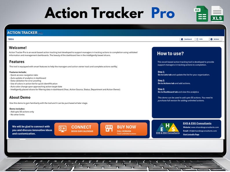Action Tracker Pro – Action Management Tool for Excel & Google Sheets ...