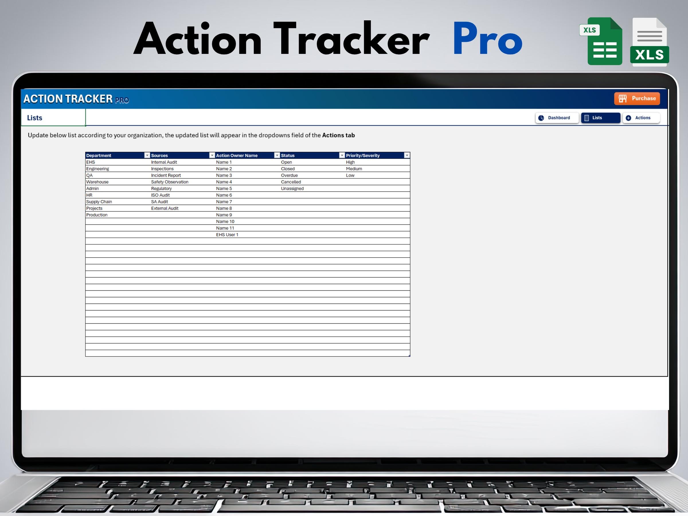 Action Tracker Pro – Action Management Tool for Excel & Google Sheets ...