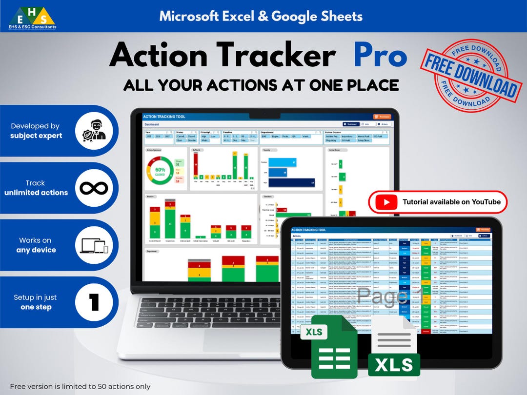 Action Tracker Pro – Action Management Tool for Excel & Google Sheets ...