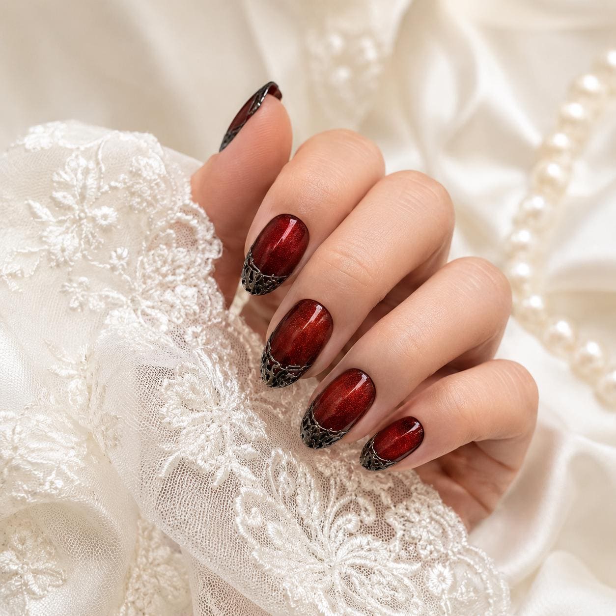 red nails with black dress Nail color?? : r/Weddingattireapproval