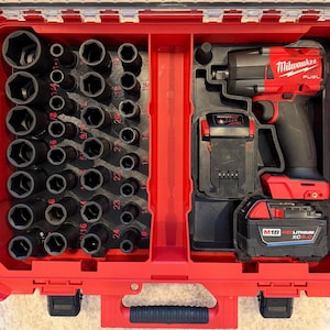 Milwaukee PACKOUT Insert 1/2 Drive Impact & Socket Organizer – SHOCKWAVE Metric and SAE