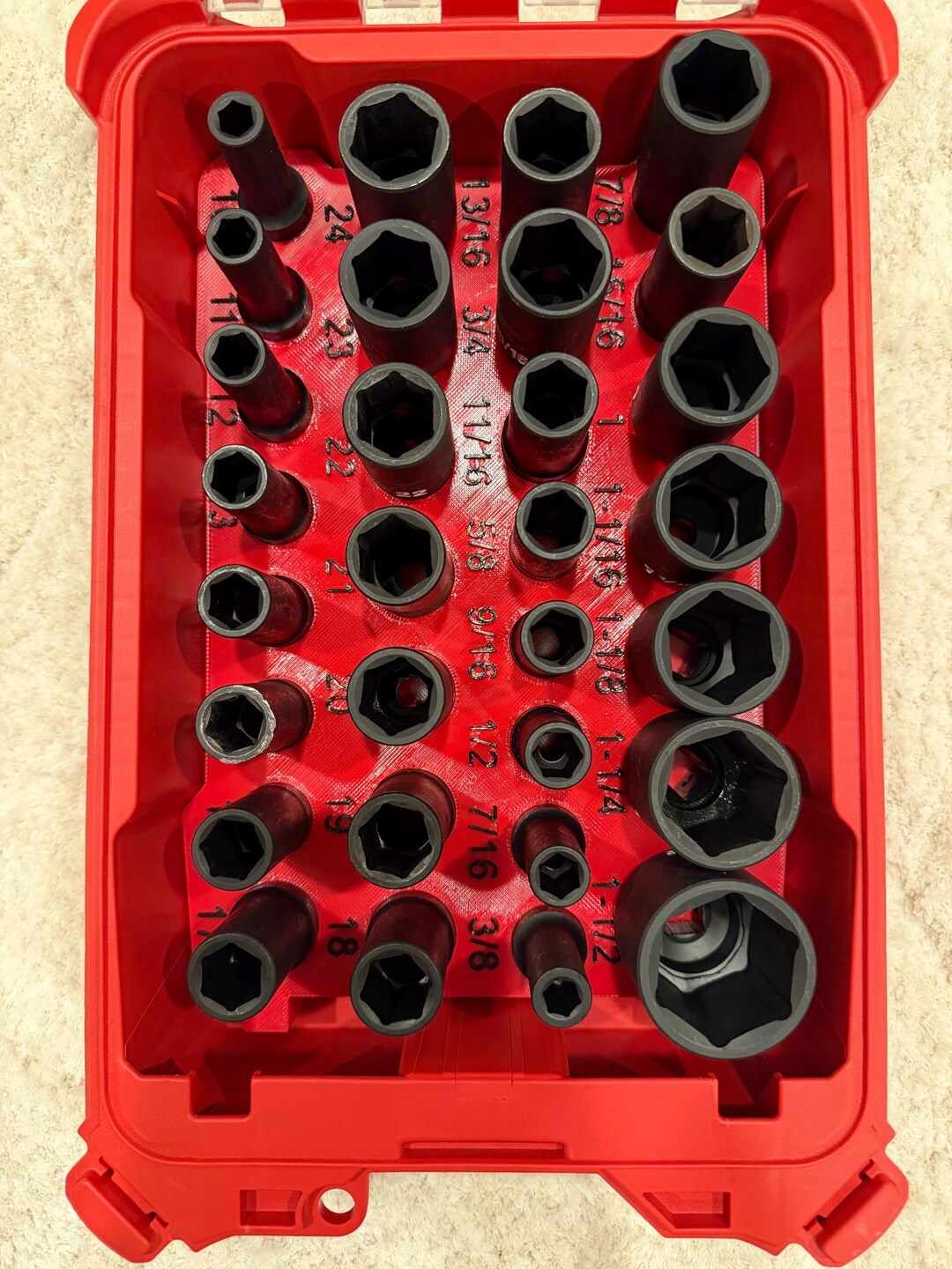 Milwaukee PACKOUT Insert 1/2 Drive Impact Socket Organizer Insert ...