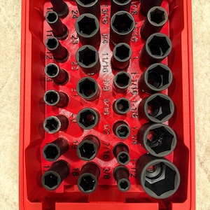 Milwaukee PACKOUT Insert 1/2 Drive Impact Socket Organizer Insert – SHOCKWAVE Metric & SAE