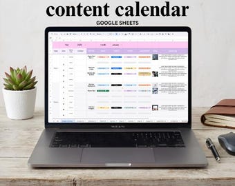 Social Media Content Calendar, Google Sheets Planner (Digital Download)