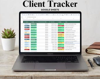 Client Tracker Spreadsheet Template | CRM Spreadsheet for Google Sheets & Excel | Lead Management Tracker | Small Business CRM