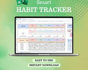 Habit Tracker Spreadsheet: Daily and Weekly Goals (Google Sheets and Excel) (Digital Download