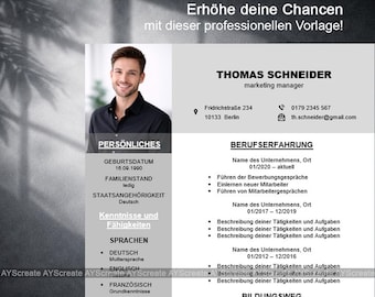 Lebenslauf & Bewerbungsvorlage deutsch Word