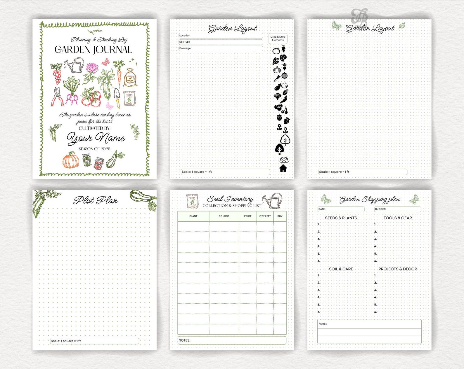 Garden Journal Printable & Editable Canva Template, Garden Planner 2026 ...