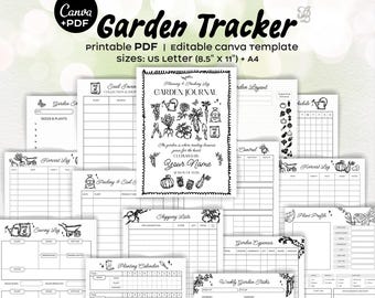 Garden Journal #2 Printable & Editable Canva Template, Garden Planner 2026, Seed Inventory, Planting Calendar, Harvest Log