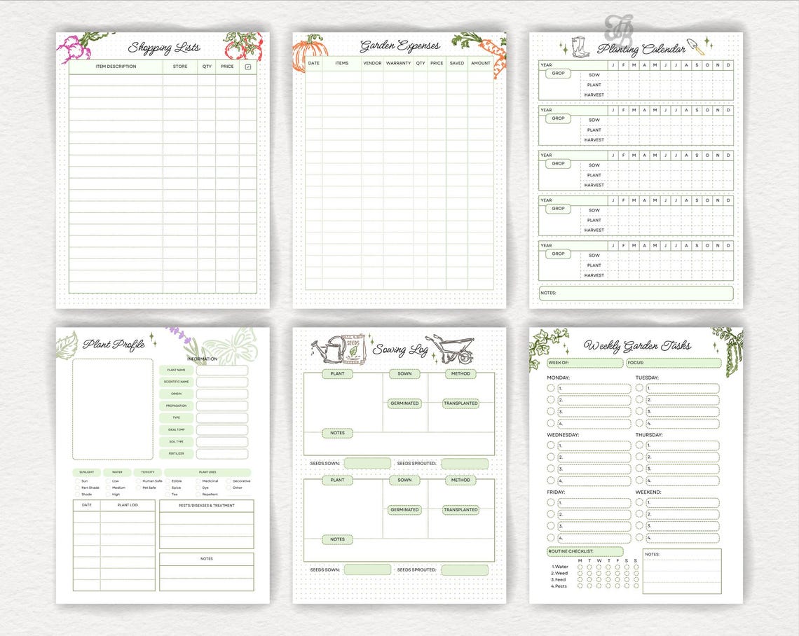 Garden Journal Printable & Editable Canva Template, Garden Planner 2026 ...