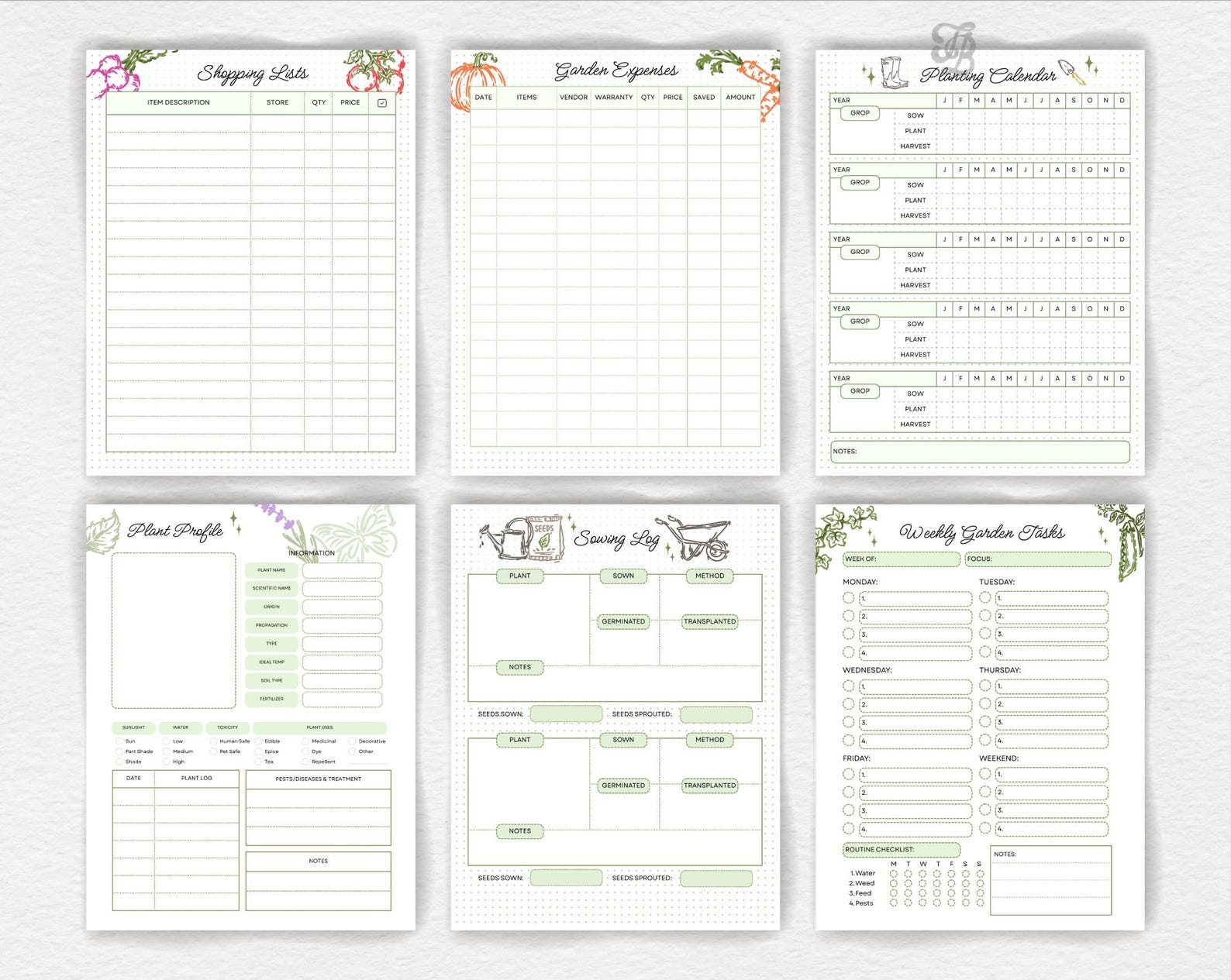 Garden Journal Printable & Editable Canva Template, Garden Planner 2026 ...
