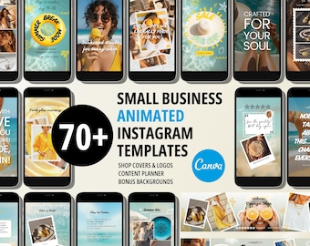 Animated Instagram Templates for Small Business, Canva Branding Kit, Shop Posts Reels