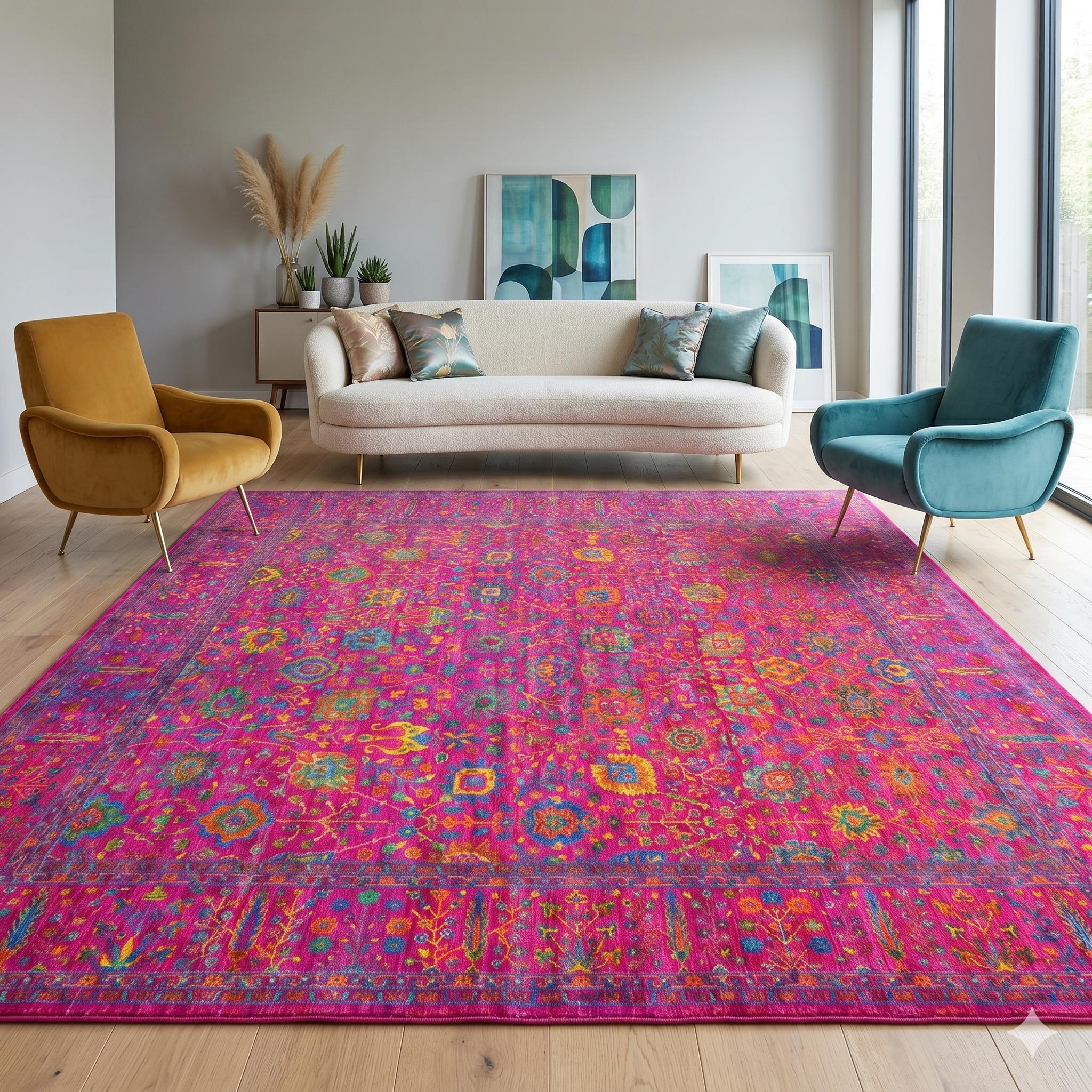 Vintage hot pink rug - Etsy 日本