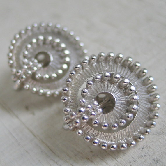 Vintage 1960s Mod Silver Toned Circles by Trifari - image 1