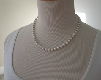 Vintage 1970s Monet White Necklace