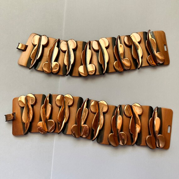 Vintage 1950s Wide Copper Renoir Link Bracelet Sk… - image 8