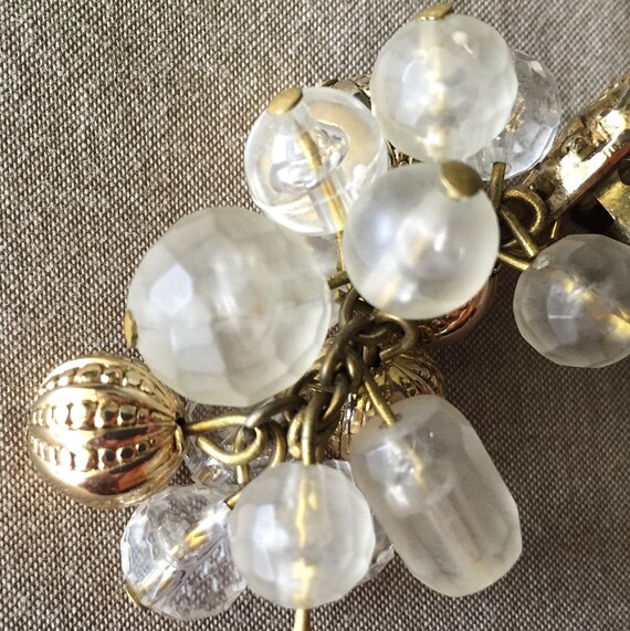 Vintage Early 90s Cluster Ball Dangle Drop Earrings Gem