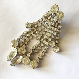 Vintage 1960s Sparkling Rhinestone Dangling Drop Earrings VFG