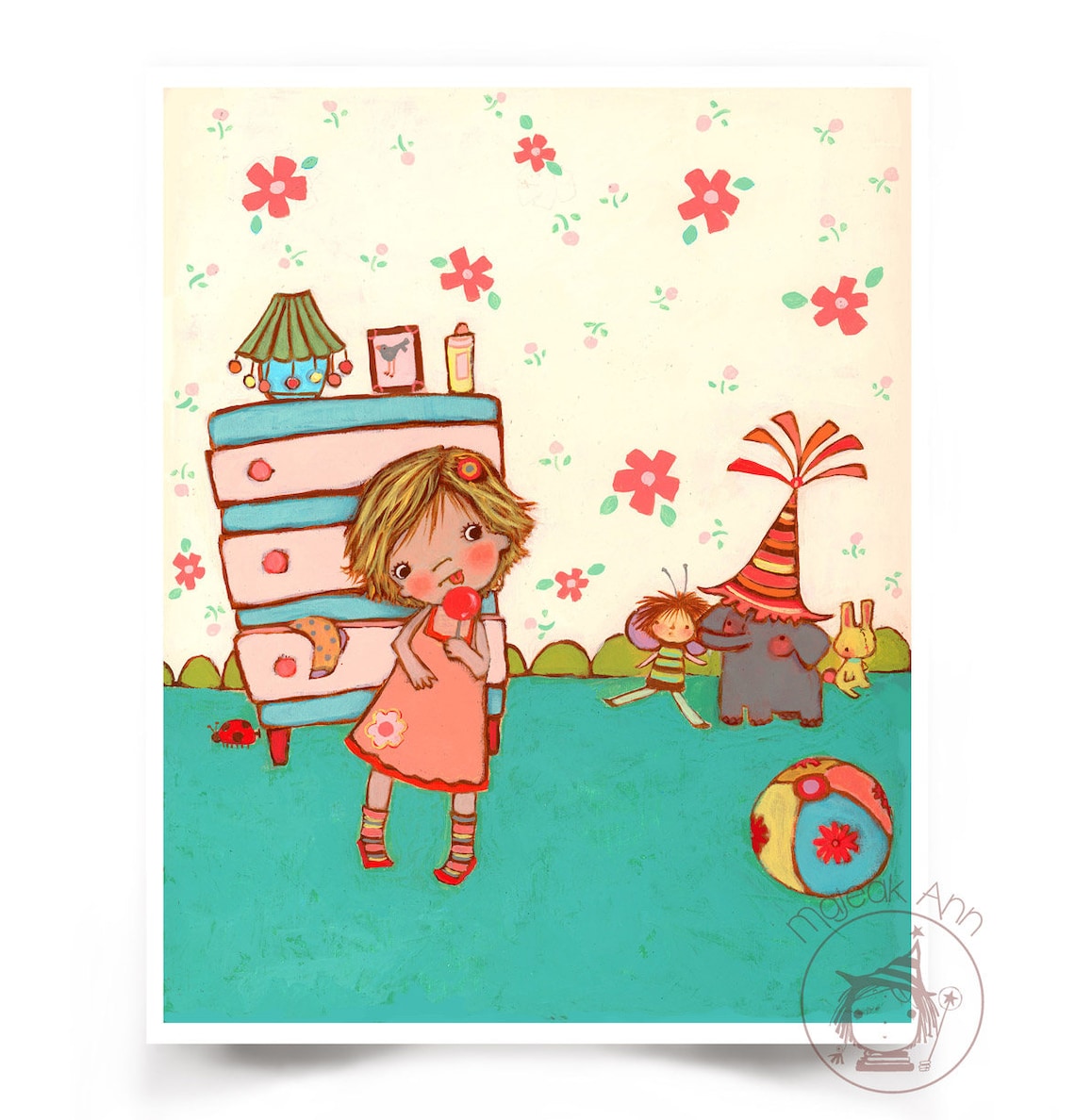 Nina nursery Decor Wall Art baby Girl Decor Print Blonde Etsy