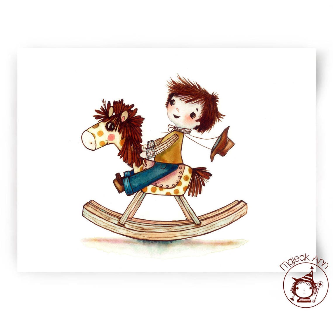 Rocking Horse Poster Nursery Decor Wall Art Adorable Baby Etsy