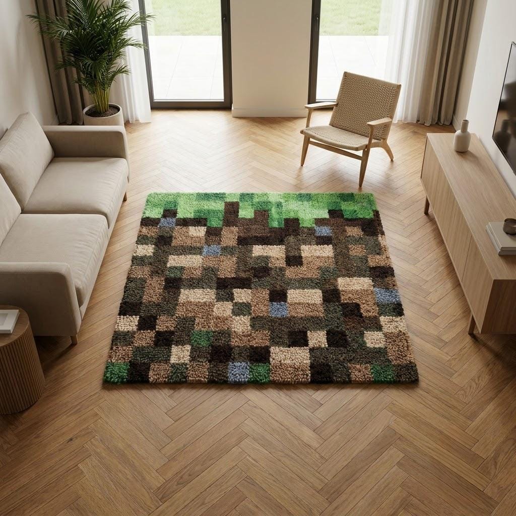 Pixel Heart Rug - Etsy