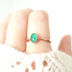Green Onyx copper ring / natural gemstone/ Handmade organic jewelry / unique piece / image 2