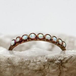 Multi tiny Opal copper ring / electroformed ring / unique handmade piece / perfect gift for her / image 2