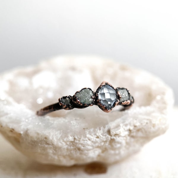 Raw Diamond Ring - Etsy