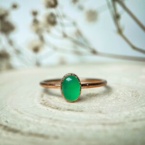 Green Onyx copper ring / natural gemstone/ Handmade organic jewelry / unique piece / image 7