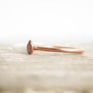 Pink Tourmaline copper ring / natural gemstone/ Pear stone ring / unique piece / Pick your color image 3