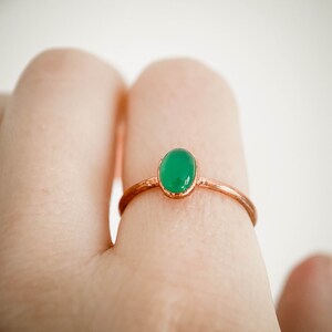 Green Onyx copper ring / natural gemstone/ Handmade organic jewelry / unique piece / image 5