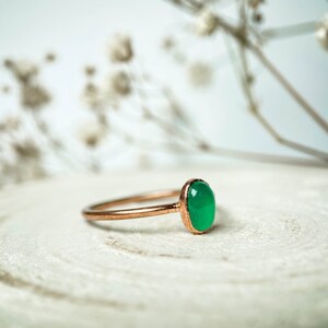 Green Onyx copper ring / natural gemstone/ Handmade organic jewelry / unique piece / image 9