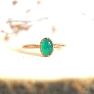 Green Onyx copper ring / natural gemstone/ Handmade organic jewelry / unique piece / image 6