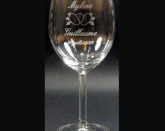 Copa de vino personalizada – Grabada con nombre, fecha o mensaje – Regalo elegante y único